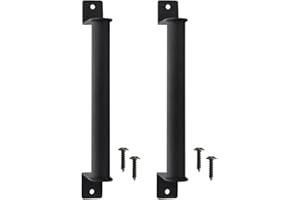 ANTHYTA 2 Stück Scheune Türgriff Türzuziehgriff Schiebetürgriff Karbonstahl Scheunentürgriff Schiebetür Handgriff Schiebetür Scheunentor Griff Türgriff für Scheunentüren Schiebetürschrank Schwarz