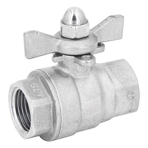 1/4" Válvula de esfera, válvula de bola, con mango de mariposa, paso total, dos conexiones, rosca hembra, mecanismo de cierre ligero. Válvula de cierre ideal para industria, comercio y hogar.