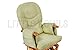 LUXURIOUS HUSH HUSH SOLID OAK WOOD GLIDER CHAIR WITH MINT GREEN CUSHIONS - NURSING GLIDER / ROCKER / ROCKING / MATERNITY / FEEDING CHAIR (With Locking Mechanism & Free Matching Footstool)