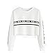 Produktbild MRULIC Frauen Top-Sweatshirt-Bluse sleeveless Ernte-Oberseiten-Weste backless Halfter-Behälteroberseitenblustt-shirt sexy unterwäsche (L, Weiß)