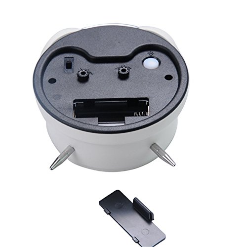 Königswerk Doppelglocken-Wecker mit Nachtlicht, geräuschloser Betrieb, Quarzuhrwerk, analog, Retro-Design, lauter Alarm, 10,2 cm – grün - 4