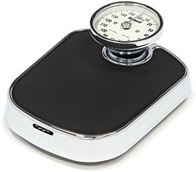 Romed Mechanical Bathroom Scale Black-Silver with hochgestellter &amp; Large Skala, Robust metall-korpus &amp; Non-Slip wiegefläche
