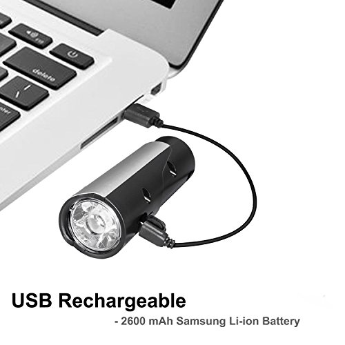 LED Fahrradbeleuchtung KingTop Wiederaufladbar USB Fahrradlampe Tragbare Taschenlampe StVZO zugelassen 50 Lux - 6