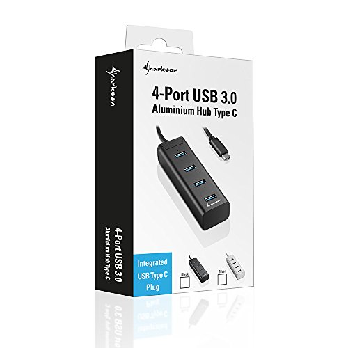 Sharkoon 4-Port Aluminium Hub (USB 3.0, Type C) schwarz - 2