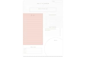 ‎JO & JUDY JO & JUDY Notizblock A4 "Daily Planner" - To-do-Liste auf Papier, weiß/rosa - 50 Blatt, abreißbar - 29,7 cm x 21 cm