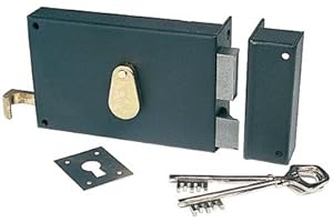 Jpm - Serrure de securite a poser en applique horizontale 4 gorges-a tirage - Réf..124 - Main.D - Axe mm.64 -