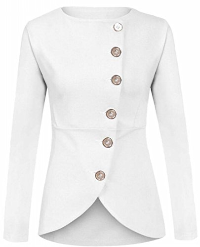 TTYLLMAO Women Work Single Breasted Work Blazer Asymmetric Hem Jacket Coat
