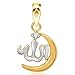 VK Jewels Allah Gold and Rhodium Plated Alloy God Pendant for Men & Women made with Cubic Zirconia - P1401G [VKP1401G] RS.152.00