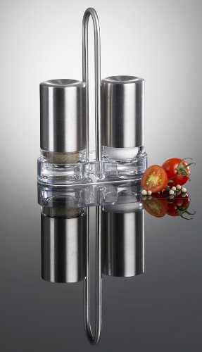 Emsa 507642 Salz-/Pfeffer Menage, Edelstahl, Silber, Accenta - 2