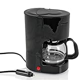 kaffeemaschine 12v test Produktmerkmale: Abnehmbarer Wassertank mit Wasserstankanzeige - Automatische Warmhalteplatte - Schwenkbarer Filter - Dauerfilter mit Tropfschutz - Überhitzungsschutz - Inhalt: 4-6 Tassen/600 ml - Leistung: 170W - Farbe: Schwarz - 12 Volt Betrieb - Maße (BxHxT): 234 x 169 x 256 mm