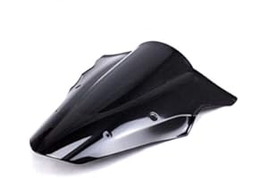 BHYSHOP Double Bubble Windshield Windscreen For Kawasaki Ninja 650 ER-6F EX-6 2012-2016 (Black)