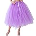 Produktbild POIUDE Ausverkauf Damen 7 Schichten Knielang Tüllrock Tutu Tüll Kleid Rock Reifrock Abendrock(Helles Lila, Gratis - Größe)
