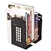 Produktbild GRASSAIR London Telefonzelle Metall Buchstützen, Dekorative Buch endet Desktop Buch Organizer Rack Für Bibliothek Büro, Schreibtisch Studie Geschenk,Black