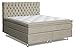 Produktbild Boxspringbett MINDORO, Box: Bonellfederkern, Matratze: Taschenfederkern, Top Matress: Schaumstoff - Abmessung: 140 x 200 cm - Farbe: Beige