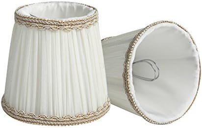 Epack Clip-on Lampshade, Modern European Style With Gold Wave Edge Décor Lamp Shade For Candle Chandelier, Crystal Lamp, Table Lamp (Set of 2)