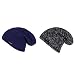 Noise Combo of Blue Cross Knitted and Black-White Textured Winter Beanie Cap RS.549.00