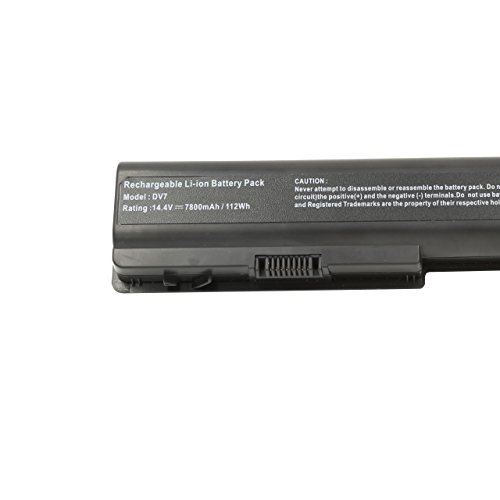 BLESYS – 7800mAh, 12-Cell HP Pavilion dv7, DV7T, DV7Z Serie; Pavilion DV8, DV8T Serie; HDX X18, HDX X18T Serie Erweiterte Laptop-Batterie Ersetzen Sie für HSTNN-IB74, HSTNN-OB74, HSTNN-IB75, HSTNN-DB75 HSTNN- XB75, HSTNN-C50C, HSTNN-Q35c, KS525AA, NH494AA, 464059-121, 464059-141, 486766-001 - 5