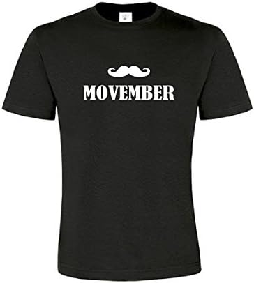 Movember T Shirt Black Mens #7 (XL)
