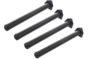 MonJar 4er Set Tischbeine Ø60mm Schreibtischfüße Tischfüße Stabil, Höhenverstellbar Höhe 710 mm + 30 mm inkl. Befestigungsmaterial (Schwarz)