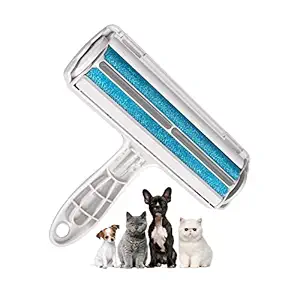 QERINKLE Reusable Dog Hair Remover Roller Dog Cat and Other Pets Hairs Cleaning Lint Fur Brush Rollers Easy Hair Removal Furniture, Clothes, Sofa, Carpet, Couch, Bedding (Blue)