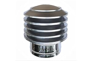 DENVEL Camino Cappuccio Anti- Down Gioco Della Dama Acciaio Inox Canna Fumaria Cappello, Sfiato, Top, Cover … - 8'' / 200 mm