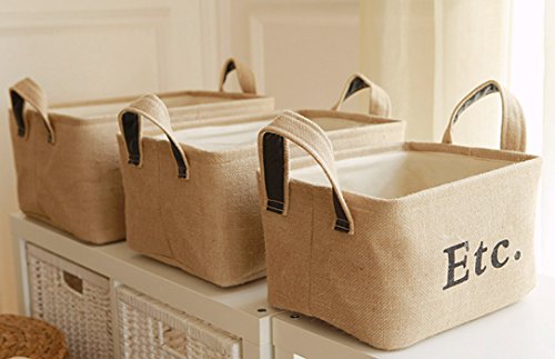 Kimjun Multifunktionale Baumwoll Leinen Wäschesammler Wäschebox Faltbare Wäschekörbe Kinder Spielzeug Aufbewahrungskorb Stoffkorb Aufbewahrungsbox 30*25*18CM (S) - 6