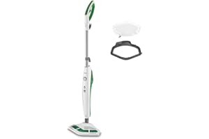 Polti Vaporetto SV400_Hygiene balai vapeur avec brosse Vaporforce, tue et élimine 99,9%* des virus, germes et bactéries, réservoir amovible, 1500 W, 0,3 L, vert