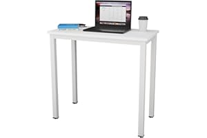 sogesfurniture Scrivania compatta per Computer PC Tavolo da Studio in Acciaio Legno, 80x40cm Ufficio Postazioni di Lavoro Tavolo da Pranzo per casa e Ufficio, Studio e Scrittura,BHEU-AC3DW-8040