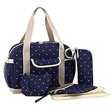 Aivtalk Schultertasche Mutter Windeltasche Handtasche Drucken Wickeltasche von 5 Set Polyester Babytasche mit Große Kapazität Mama Tasche - Farbe Wählbar