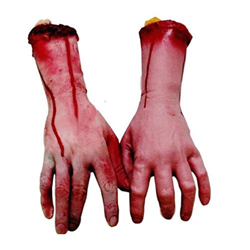 Realistic Latex Gory Human Arm Hand Life Size Scary Bloody Blood Body Parts for Halloween Party Indoor Outdoor Prop and Cosplay Decor reviews Realistic Latex Gory Human Arm Hand Life Size Scary Bloody Blood Body Parts for Halloween Party Indoor Outdoor Prop and Cosplay Decor
