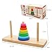 MWZ Tower of Hanoi Rainbow Stacking Rings Stcacker Board Wisdom Development Wooden Building Set Puzzle Game for Baby Kids, 3-Year-Old