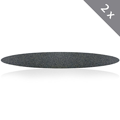 2 Stück HSM Schleifstein Abziehstein oval 230 mm für Schleifscheiben Sensen Wetzstein Schärfstein Schleifblock Dengelstein