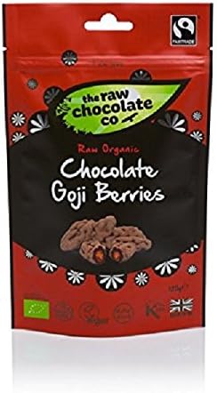 The Raw Chocolate Company Dark Chocolate Goji Berries 125g x 6 - Sharing Packs - Vegan Organic Raw Lactose Free Chocolate - 72% Cacao - Vegan Snacks - Gluten & Dairy Free Chocolate