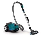 Altura: 23,4 cm Philips Performer Active FC8579/09 - Aspiradora (650 W, Secar, Bolsa para el polvo, 4 L, 77 dB), Negro/ Verde