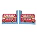 Big Red Bus Wooden Bookends