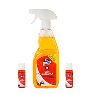 Clensta Car Wash Shampoo -1500ml | Better Shine After wash | 5X Finish | Neutral pH & Polymer based Formula | Car Care Cleaning shampoo | Extreme Wash Shampoo | Spot Free wash Leaves no Water Spots | 1 Bottle of 500ml + 2 Concentrates make 1000ml Combo Pack (500ml + 1000ml)