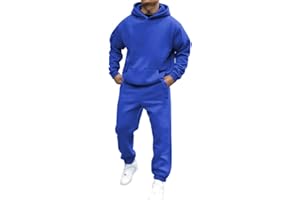 shownicer Survêtement Homme Ensemble Jogging Sweats À Capuche Et Sport Pantalons Automne Hiver Couleur Unie Gym Jogging Sportswear Tenue De Couple