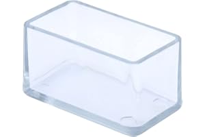 Flyshop 12 Tapas para Patas de Silla, Protectores de Suelo de PVC para Muebles, Tapas rectangulares antiarañazos, 1" x 2", 25 x 50 mm, Transparentes