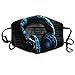 Price comparison product image Monicago Unisex Unique Mouth Mask, Face Mask, Abstract Blue Headphones Art Polyester Anti-dust Masks - Fashion Washed Reusable Face Mask for Outdoor Cycling