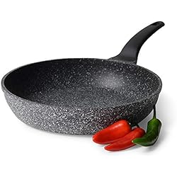 ProCook Granite - Grande Poêle Induction - Revêtement antiadhésif Effet Pierre - Garantie sans PFOA - Manche Isolant Bakélite - 28 cm