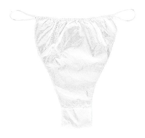 Spray Tan Disposable G-Strings for Sun Bed Spray Tan Waxing Treatment, White - Pack of 50