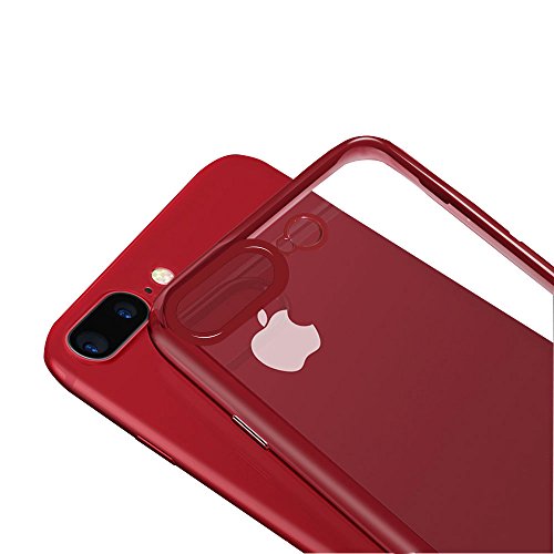 iPhone7 Plus Hülle, innislink iPhone7 Plus Plating Gel TPU Case Kratzfeste Bumper Case Weiche Silikon Backcover Schutzhülle für iPhone7 Plus (Red) - 2