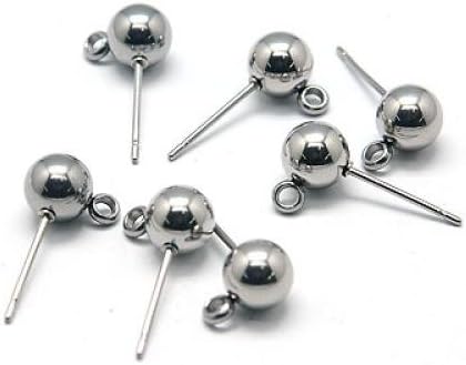 Pandahall 5 Pairs Original Color Stainless Steel Ear Stud Components, 17x9x6mm, Hole: 1mm, Pin: 0.4mm