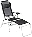 Produktbild 10T Easychair XXL Alu Campingstuhl mit Fußablage Gartenstuhl mit luftdurchlässigem Sitz-Bezug Klappstuhl mit verstellbarer Rückenlehne extrem bequeme Sonnenliege