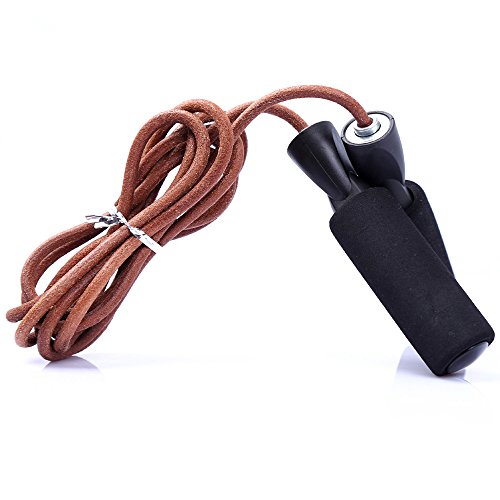 Profi Springseil Speed Rope Bold Leder Speed Skipping seilspringen seil Seilspringen Lederspringseil justierbar Speed Rope springseil sport fürs Boxen, Fitnesstraining, Double Unders, Crossfit für Kinder und Erwachsene - 5