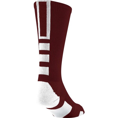 Baseline 2.0 Athletic Crew Socks (Maroon/White, Medium) Shopstak
