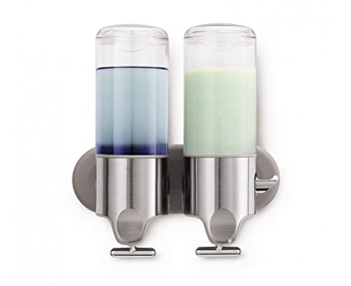 lowmany Wand montiert Badezimmer Küche Seifenspender chrom, Dusche Shampoo Lotion Spender Single/Double/Triple 500 ml/500mlx2/500mlx3 Double