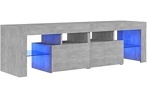 vidaXL Mobile Porta TV con Luci LED Grigio Cemento 140x36,5x40 cm