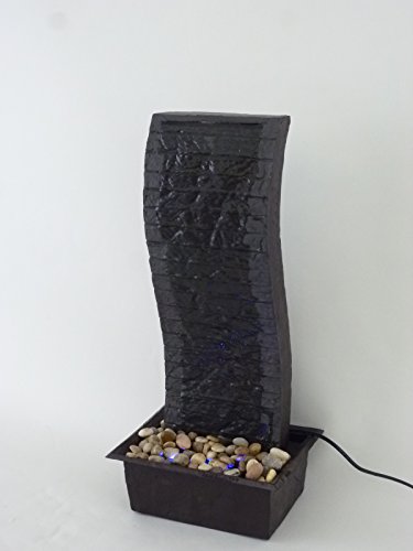 Zimmerbrunnen Wasserfall Brunnen mit LED farbwechselnd für eine gemütliche, entspannte Atmosphäre, Raumbefeuchter, Dekoration - 2