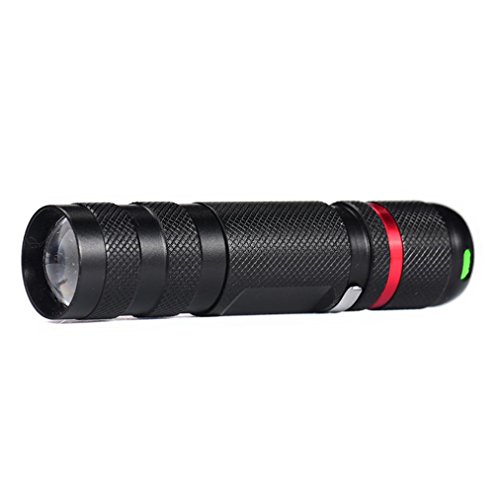 Holeider Taschenlampe Super hell Zoomable Q5 AA / 14500 Mini Fackel Schwarz